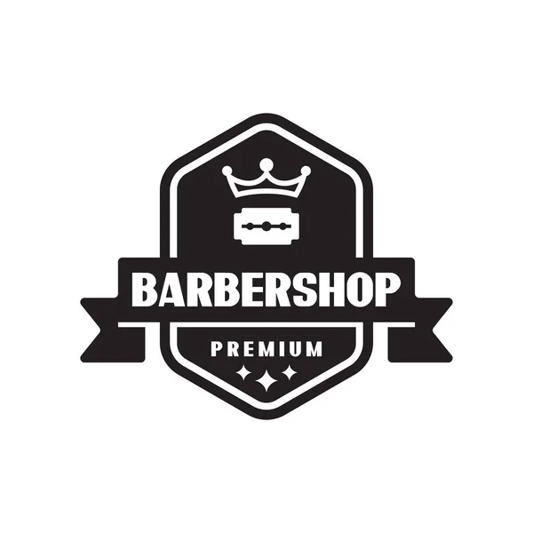 Designvorlage Für Das Barbershop Logo Vintage Stil Vektor Emblem Illustration — Stockvektor
