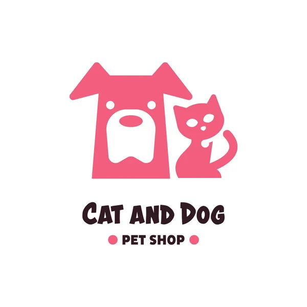 Σκύλος Γάτα Κατοικίδιο Ζώο Σπίτι Κατάστημα Λογότυπο Διάνυσμα Hipster Σύγχρονη — Διανυσματικό Αρχείο