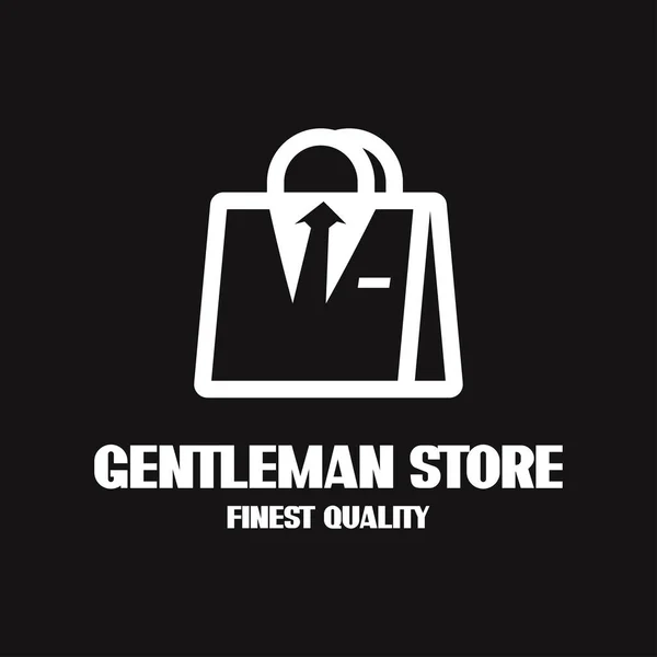 Borsa Shopping Logo Con Cravatta Illustrazione Vettoriale Shopping Bag Con — Vettoriale Stock