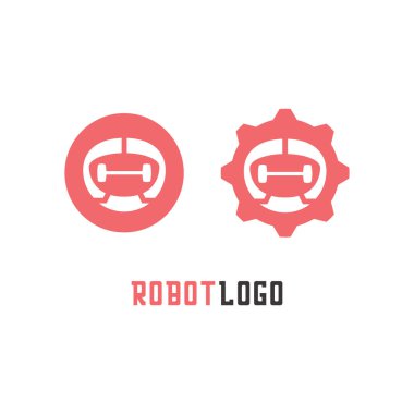 Robotik siber logo tasarımı modern ve minimal logot vektör çizimi