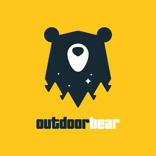 Logo Niedźwiedzia Wektorowymi Minimalistycznymi Elementami Dzikiej Przyrody Ilustracja Wektora — Wektor stockowy