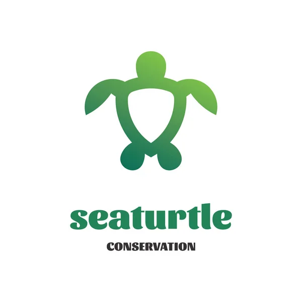 Inspiracja Ochrony Żółwia Morskiego Ilustracja Projekt Logo — Wektor stockowy