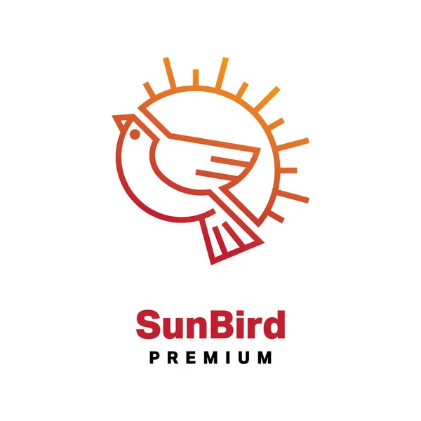 Kaynamış çizgileri olan güneş kuşu logosu. Çok basit. modern minimalist logo.