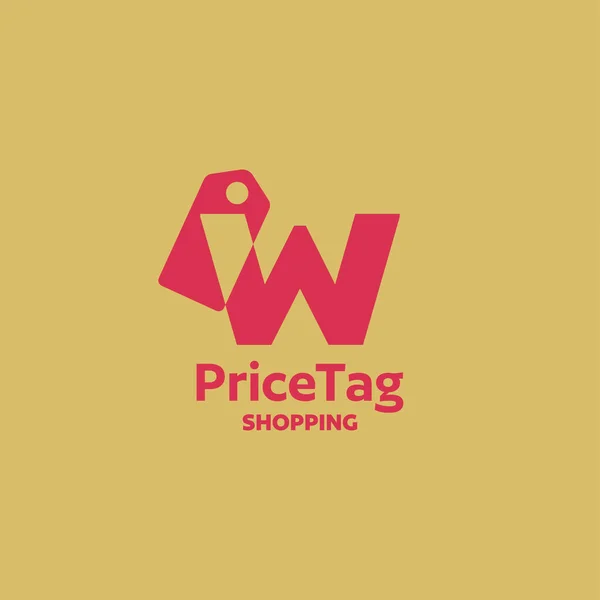 文字Wアイコンベクトル価格タグロゴテンプレートデザイン ショッピング 電子商取引 オンラインショップ ウェブショップ ビジネスサイン ストックベクター