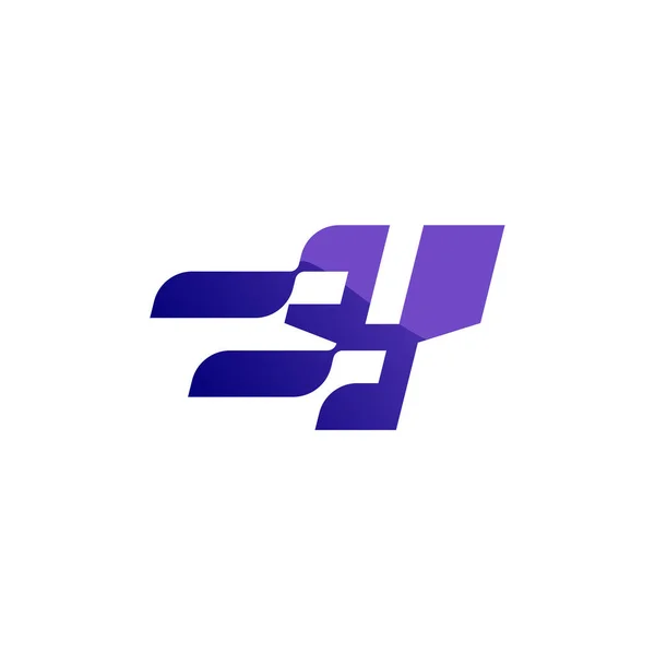 Modern ve gelecekten gelen Y harfi logo tasarımı. İş ve teknoloji logosu için uygun