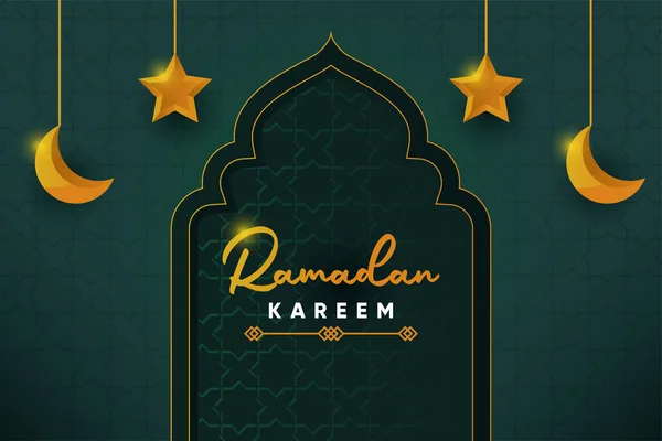 Ramazan Kareem Camii Zümrüt Yeşil Ay Yıldızları