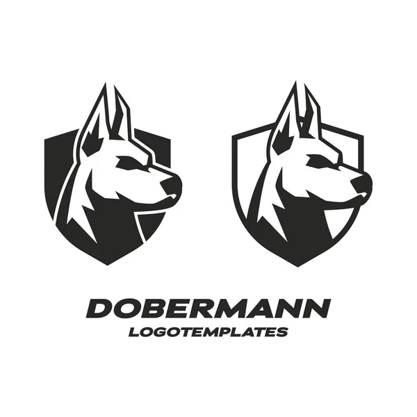 Doberman Cane Modello Logo Illustrazione Vettoriale Elemento Design — Vettoriale Stock