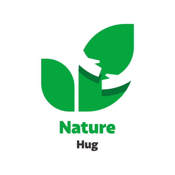 緑の葉と自然ロゴデザインテンプレート エコカンパニー用ベクトルイラスト — ストックベクタ