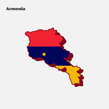 Ermenistan bayrağının haritası. Vektör çizimi. Eps 10