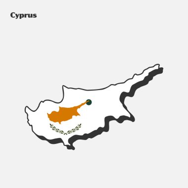 Map of Cyprus flag shape. Vector illustration. Eps 10