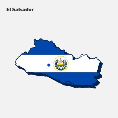 Map of El Salvador flag shape. Vector illustration. Eps 10