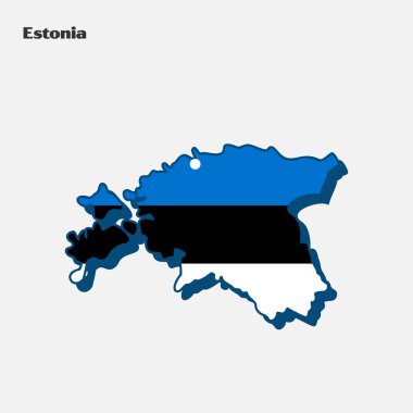 Map of Estonia flag shape. Vector illustration. Eps 10