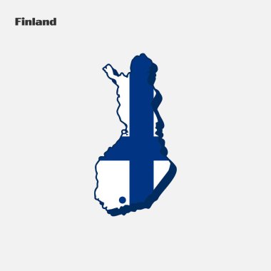 Map of Finland flag shape. Vector illustration. Eps 10
