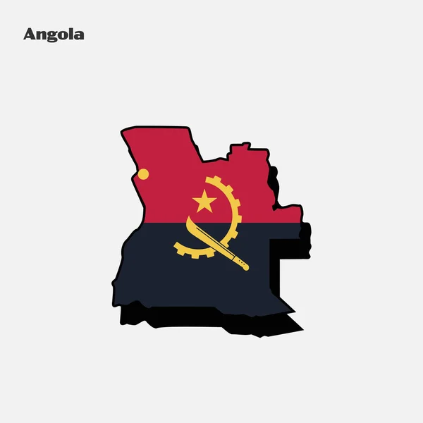 Mapa Kształtu Flagi Angoli Ilustracja Wektora Eps — Wektor stockowy