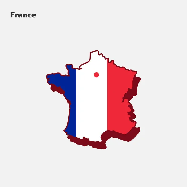 Francia Mappa Della Bandiera Nazionale Infografica — Vettoriale Stock