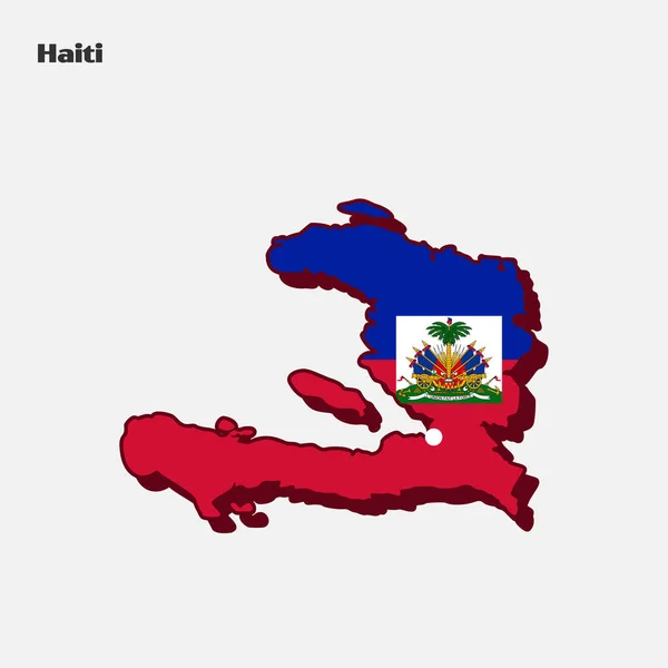 ハイチ北アメリカ国旗地図情報インフォグラフィック — ストックベクタ