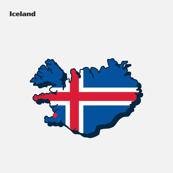 Island Europäische Nation Flagge Karte Info Infografik — Stockvektor