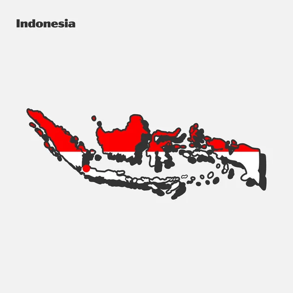 印尼亚洲国旗地图资讯资讯图 — 图库矢量图片