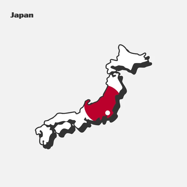 Ιαπωνικό Έθνος Σημαία Χάρτης Πληροφορίες — Διανυσματικό Αρχείο