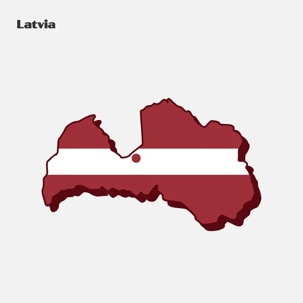 Infografis Peta Bendera Negara Laut Baltik拉脱维亚 — 图库矢量图片