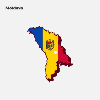 Moldova bayrağı şekli. Vektör çizimi. Eps 10