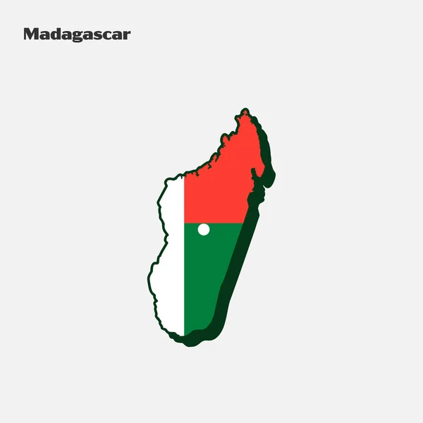 Карта Форма Прапора Мадагаскару Векторні Ілюстрації Епс — стоковий вектор