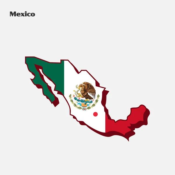 Mapa México Forma Bandera Ilustración Vectorial Eps — Archivo Imágenes Vectoriales