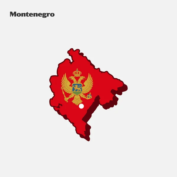 モンテネグロの国旗の形状を示しています ベクトルイラスト イプス — ストックベクタ
