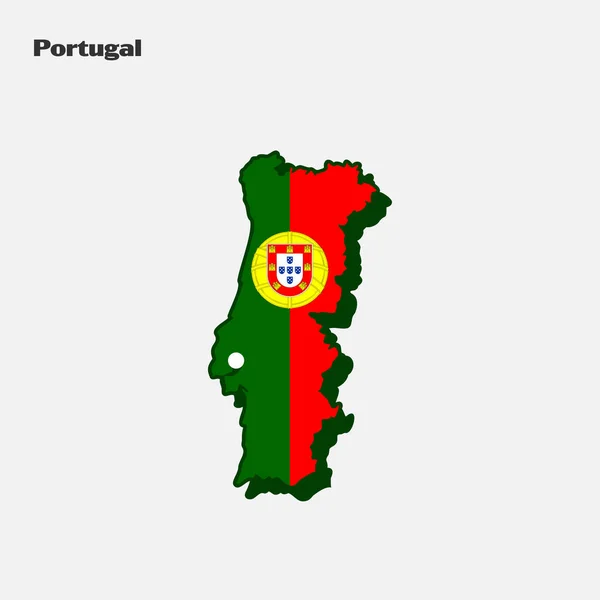 Stock vector Map of Portugal flag shape. Vector illustration. Eps 10