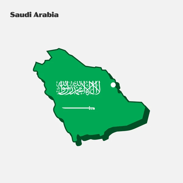 Carte Forme Drapeau Saoudien Illustration Vectorielle Eps Illustration De Stock
