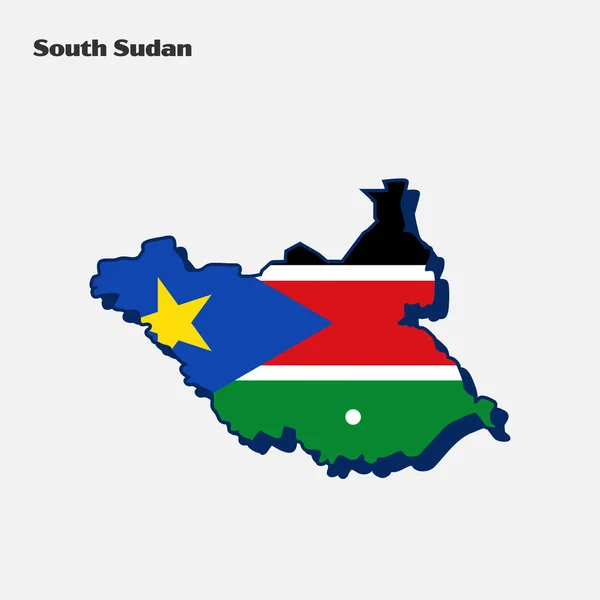 Map South Sudan Flag Shape Vector Illustration Eps Vector Graphics