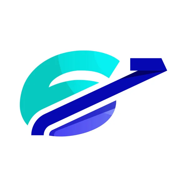 Modernes Und Elegantes Logo Design Nummer Kombiniert Mit Swoosh — Stockvektor