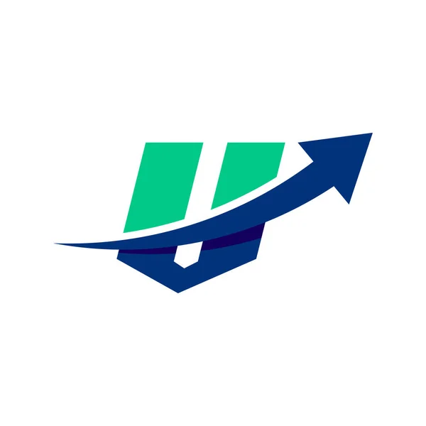 Plantilla Diseño Logotipo Aceleración Con Letra Inicial Ilustración Vectorial Diseño — Vector de stock