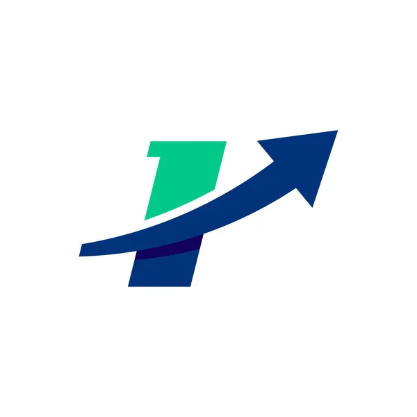 İvme logosu tasarım şablonu ile ilk numara 1 ve ok logosu grafik tasarım vektör çizimi. Mali logo simgesi