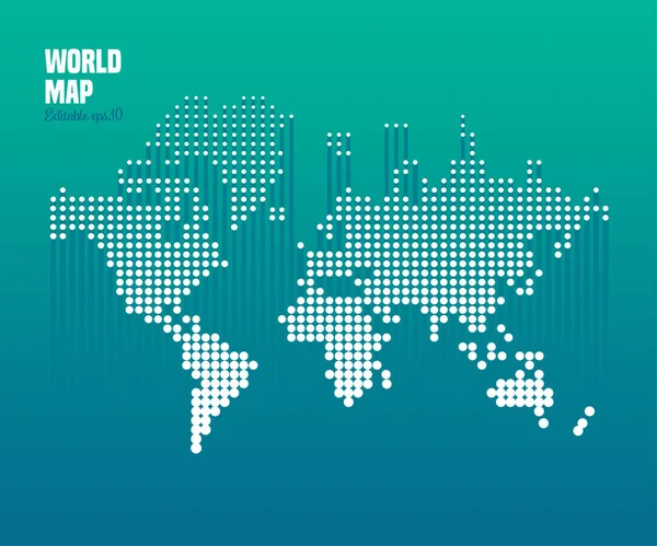 Weltkarte Mit Punkten Vektorillustration Eps Globale Farben — Stockvektor