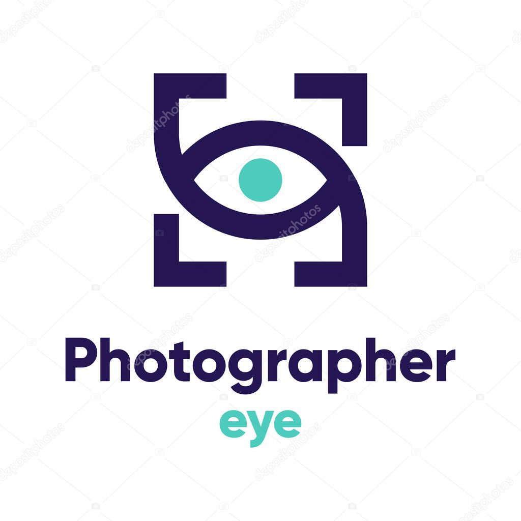 Eye with photography logo design vector template, Creative eye logo concept, Icon symbol, Illustration