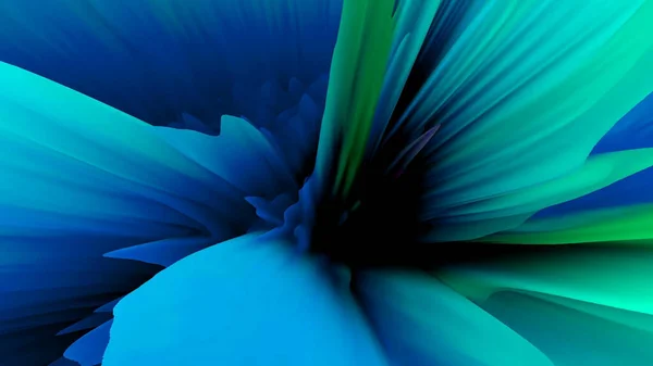 Beautiful Colorful Blue Geometric Flower Composition Dark Background Abstract Liquid — Stock Photo, Image