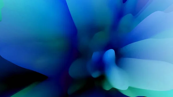 Όμορφη Πολύχρωμη Μπλε Γεωμετρική Σύνθεση Λουλουδιών Σκούρο Φόντο Αφηρημένο Υγρό — Φωτογραφία Αρχείου