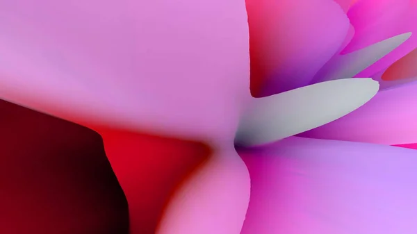 美しい赤ピンクの幾何学的な花の組成暗い背景に抽象的な液体 — ストック写真