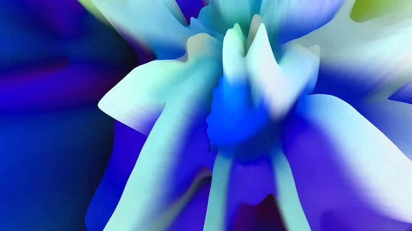 Krásné Barevné Modré Geometrické Květinové Složení Tmavém Pozadí Abstraktní Tekutina — Stock fotografie