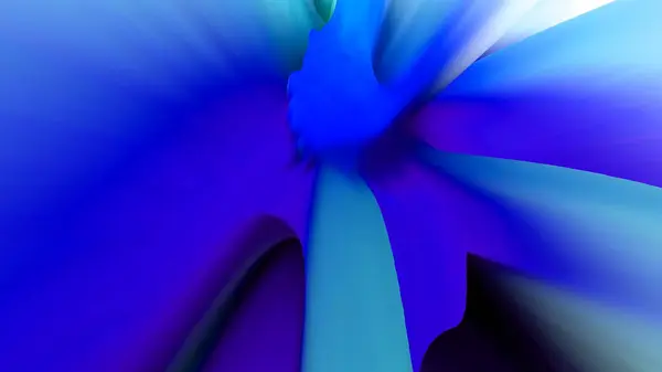 Koyu Arkaplan Üzerinde Güzel Mavi Geometrik Çiçek Kompozisyonu Soyut Sıvı — Stok fotoğraf