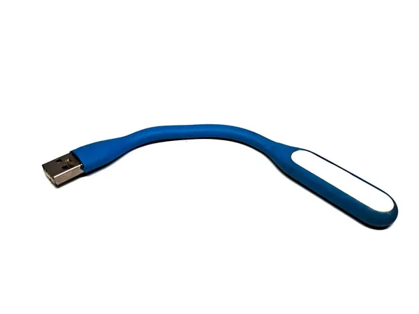 Μπλε Led Light Stick Που Μπορεί Χρησιμοποιηθεί Power Bank Λευκό — Φωτογραφία Αρχείου