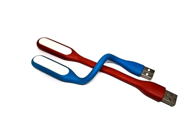 Red Blue Led Light Stick Can Used Power Bank White — Stock Photo, Image