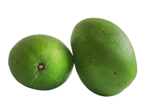 Taze Yeşil Mango Beyaz Arka Planda Izole Edilmiş Bal Stüdyoda — Stok fotoğraf