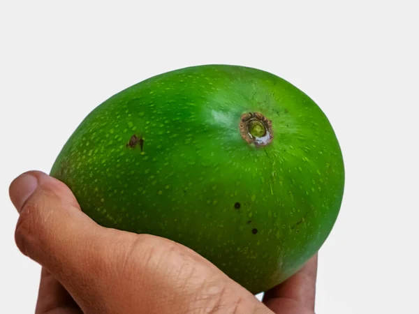 Färsk Grön Mango Honey Isolerad Vit Bakgrund Skjuten Studion Perfekt — Stockfoto