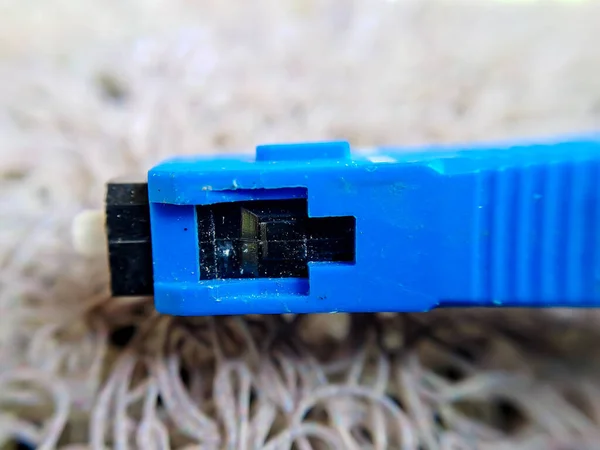 Cabo Wifi Azul Usado Que Não Mais Usado Porque Está — Fotografia de Stock