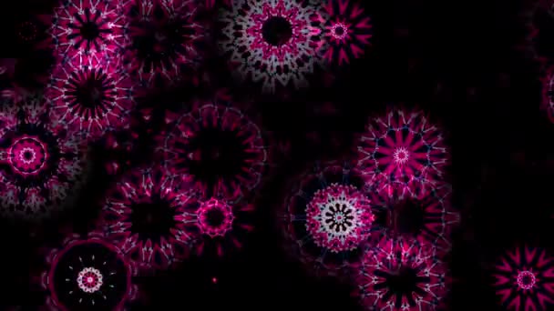 Animatie Abstracte Caleidoscoop Achtergrond Mooie Roze Kleurrijke Caleidoscoop Textuur Prachtig — Stockvideo