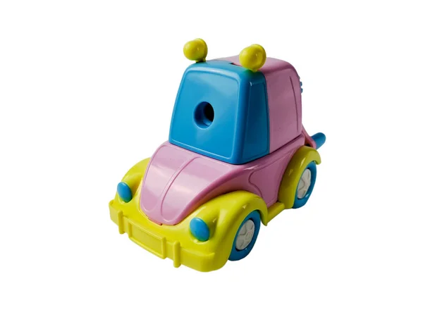 Potlood Slijper Model Speelgoed Auto Kleurrijke Pastel — Stockfoto