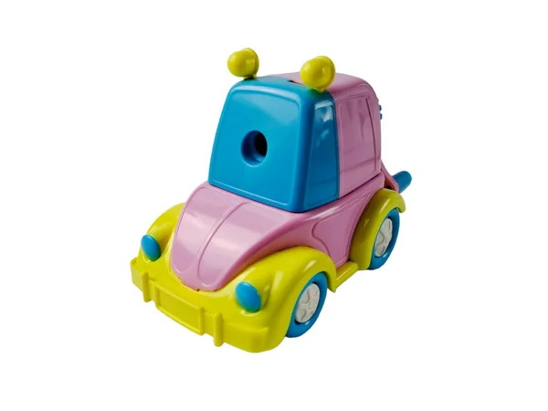 Lápis Apontador Modelo Brinquedo Carro Colorido Pastel — Fotografia de Stock
