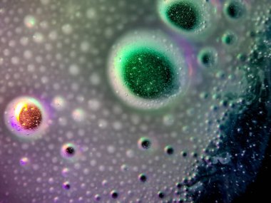 makro renkli sabun baloncukları gradyan soyut arka plan mavi pembe